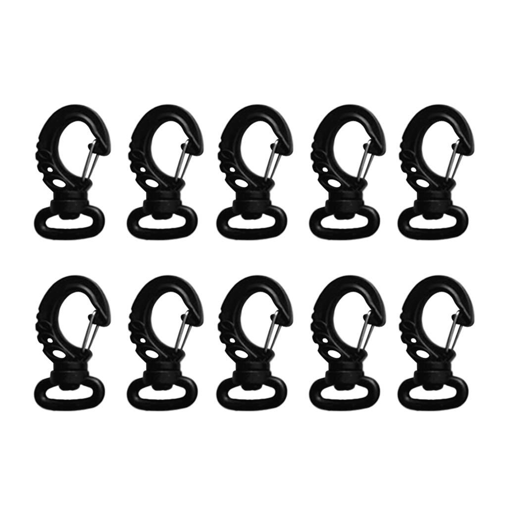 0 Multi Purpose Replacement Black  Scuba Diving Swivel Snap Hook Spring Clip for 2cm Webbing Strap