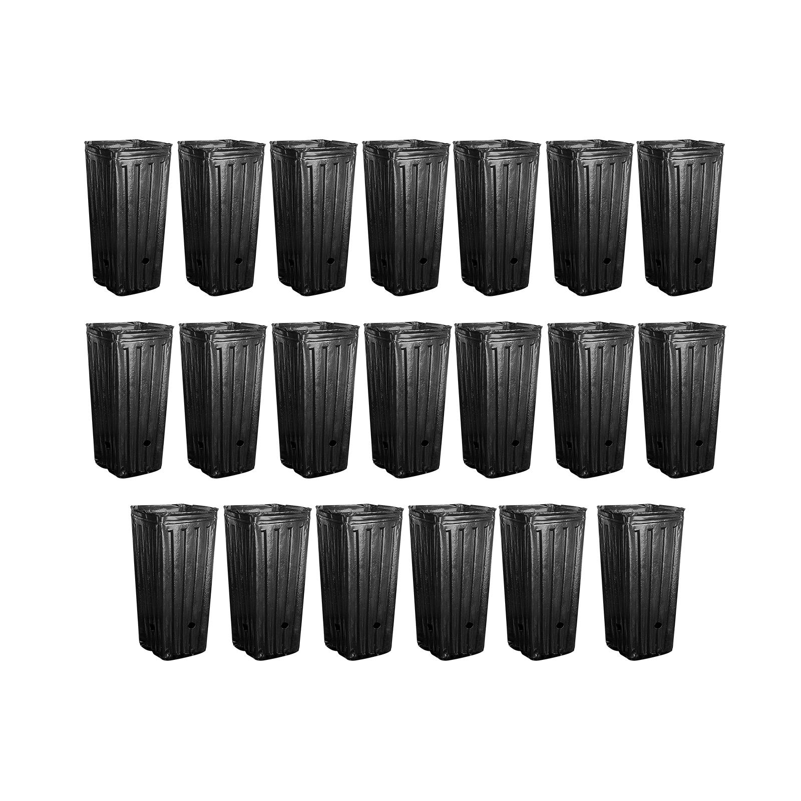 20x Deep Nursery Pots Treepots Black with Drainage Holes Seed Starting Pots Flower Plant Container for Greenhouse Indoor Outdoor