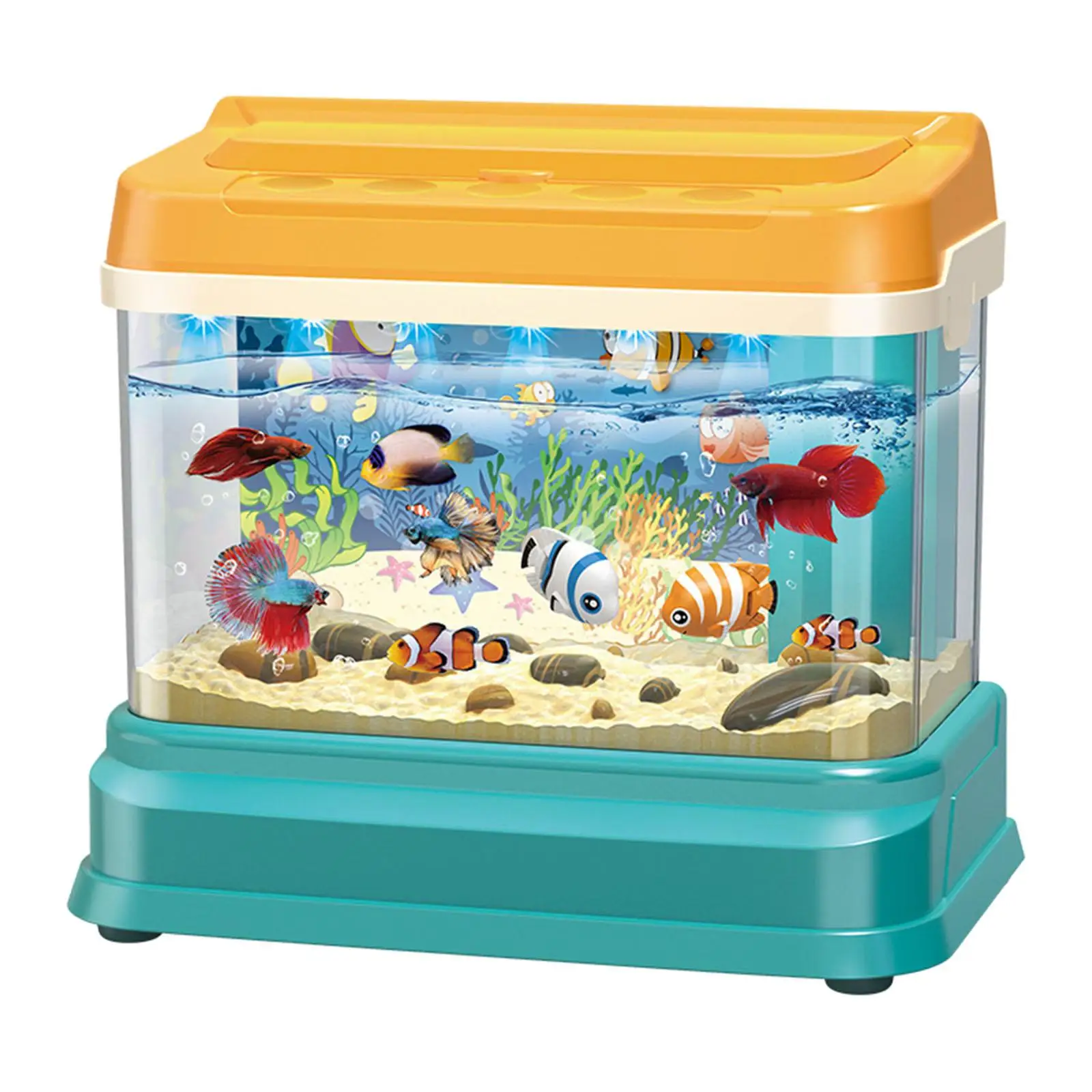 Artificial Fish Tank with Moving Fish Educational for Kids Children