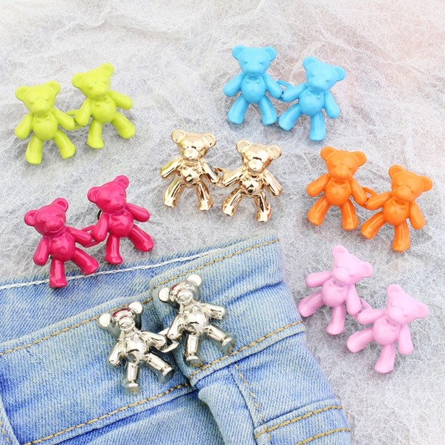 Button Pins Bear Pants Button Tightener Detachable Jean Button Pin