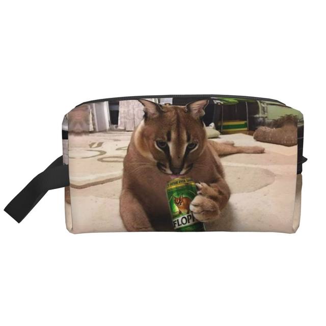 Big Floppa Meme Cute Caracal Cat Zip Pouch by Zeyneb EwaMa - Pixels