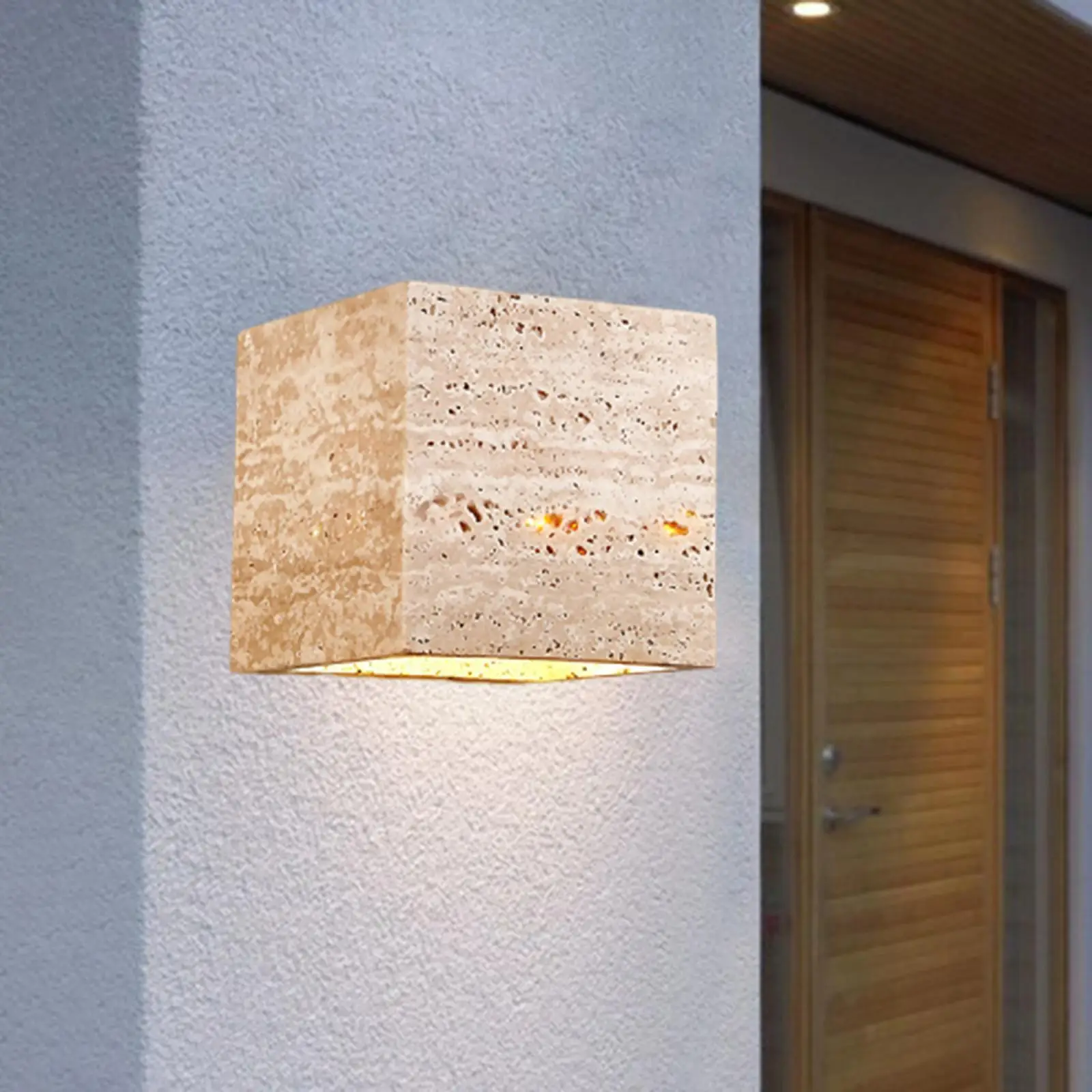Bedside Wall Lamp LED Modern Wall Mounted Lights Wall Sconce Marble Lamp Shade for Kitchen Entryway Basement Bathroom Staircase
