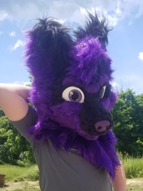 purple wolf furry Mask for Sale by kawaii-customs