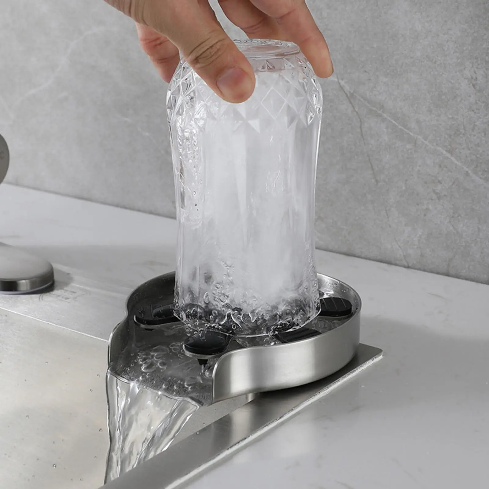 Kitchen Bar Sink Glass Rinser Accessories DIY Easy Install with 9 Water Spraying Holes Versatile Usage Professional Efficient