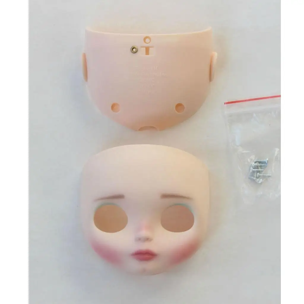 Doll Faceplate& Backplate & Screw Set for 12 inch  RBL Blythe Custom Replacement Part Fashion Line Lips and Eyebrow