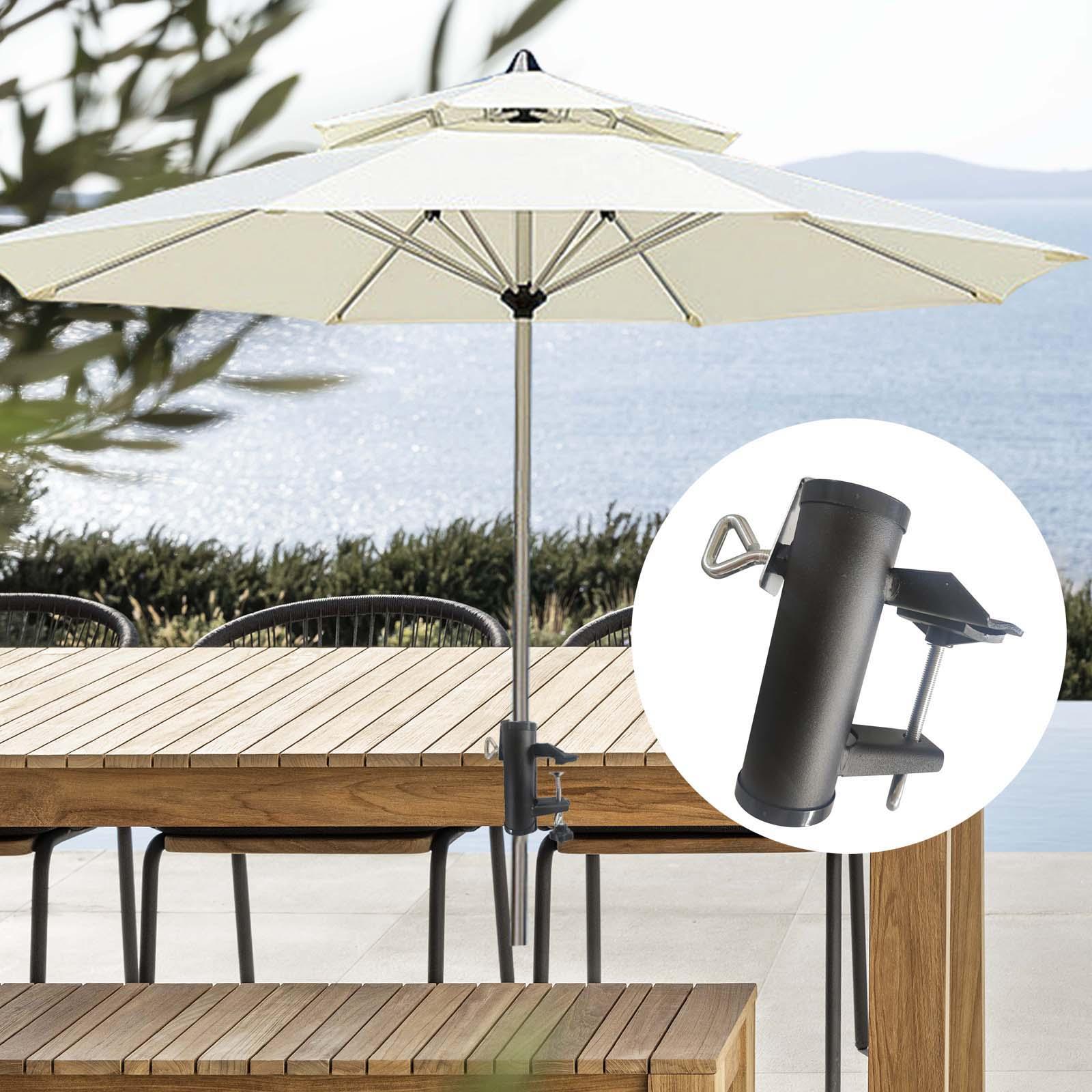 Patio Umbrella Clamp Holder Deck Mount Umbrella Stand for Yard Dock Railing