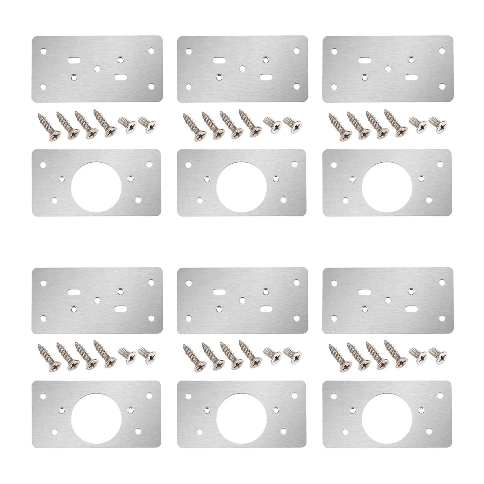 6Pcs Hinge Repair Replacement Kits Hinges Fixing Plates with Mounting Screws for