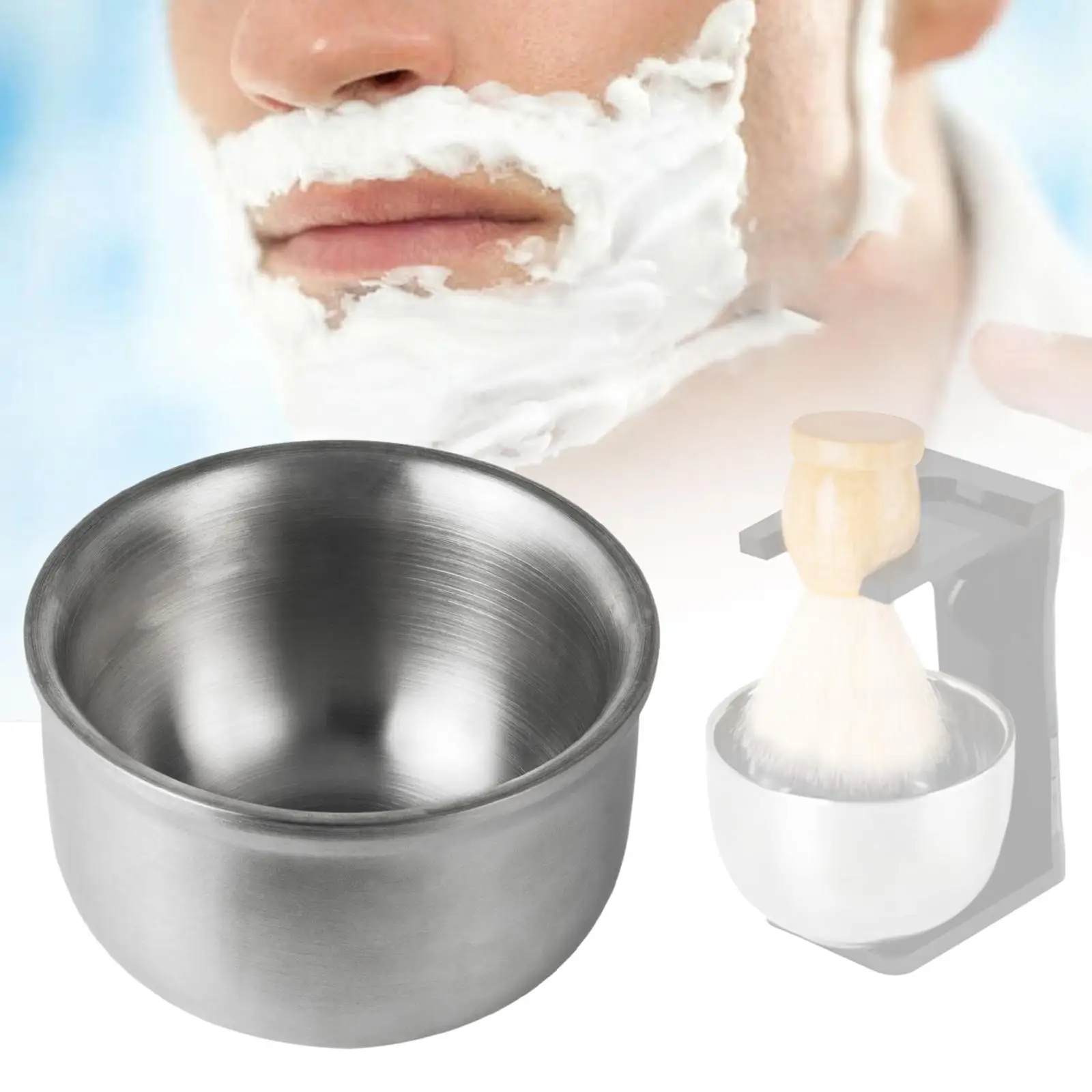Shaving Bowl Produce Rich Foam Stainless Steel Portable Durable Fits Wet Shave Unbreakable Shaving Cup Shaving Mug for Gift Men