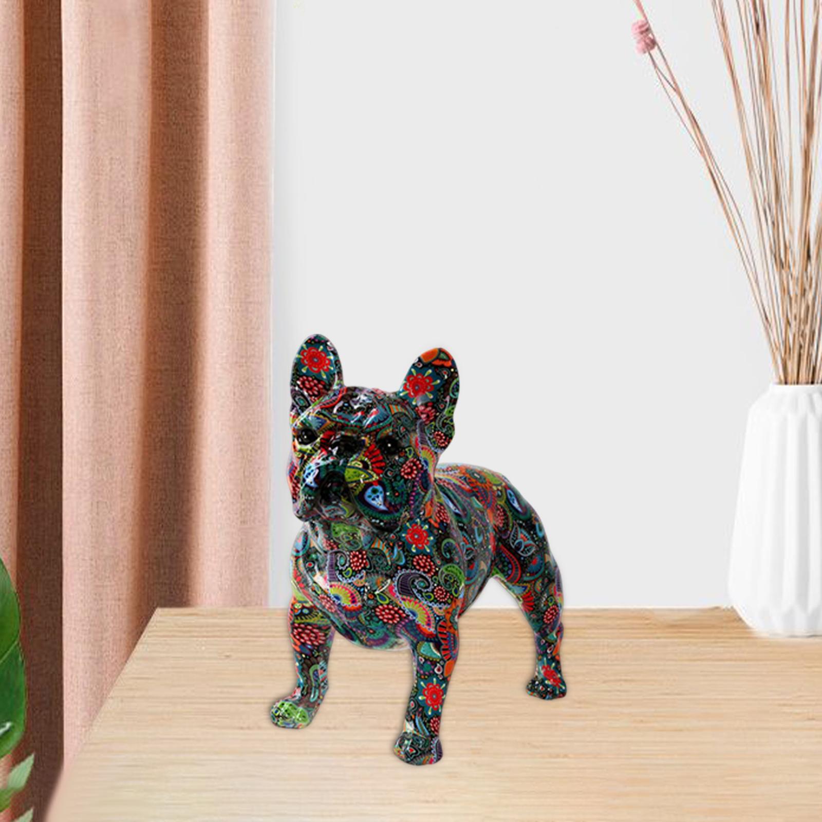 French Bulldog Statue French Bulldog Figurine Decorative Animal Statues for Home Shelf Cabinet Decoration Memorial Gift