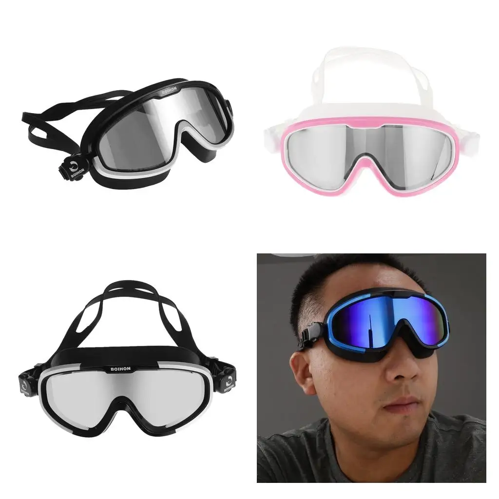 Swimming Goggles Adjustable Large  Anti-Fog Waterproof Underwater