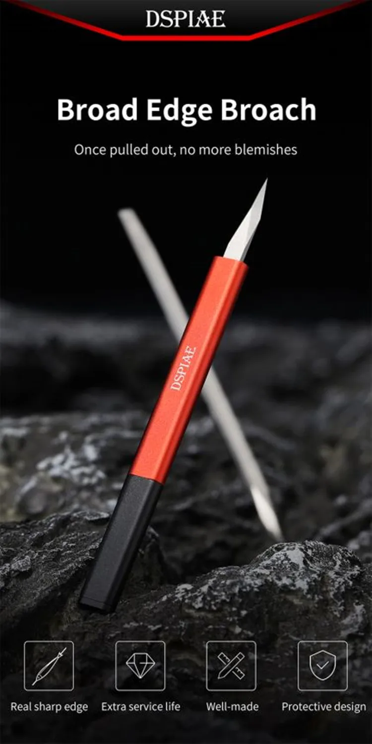 DSPIAE AT-TSA/B Broad Edge Broach With Aluminum Alloy Handle For Model Making Gundam Hobby DIY Tool