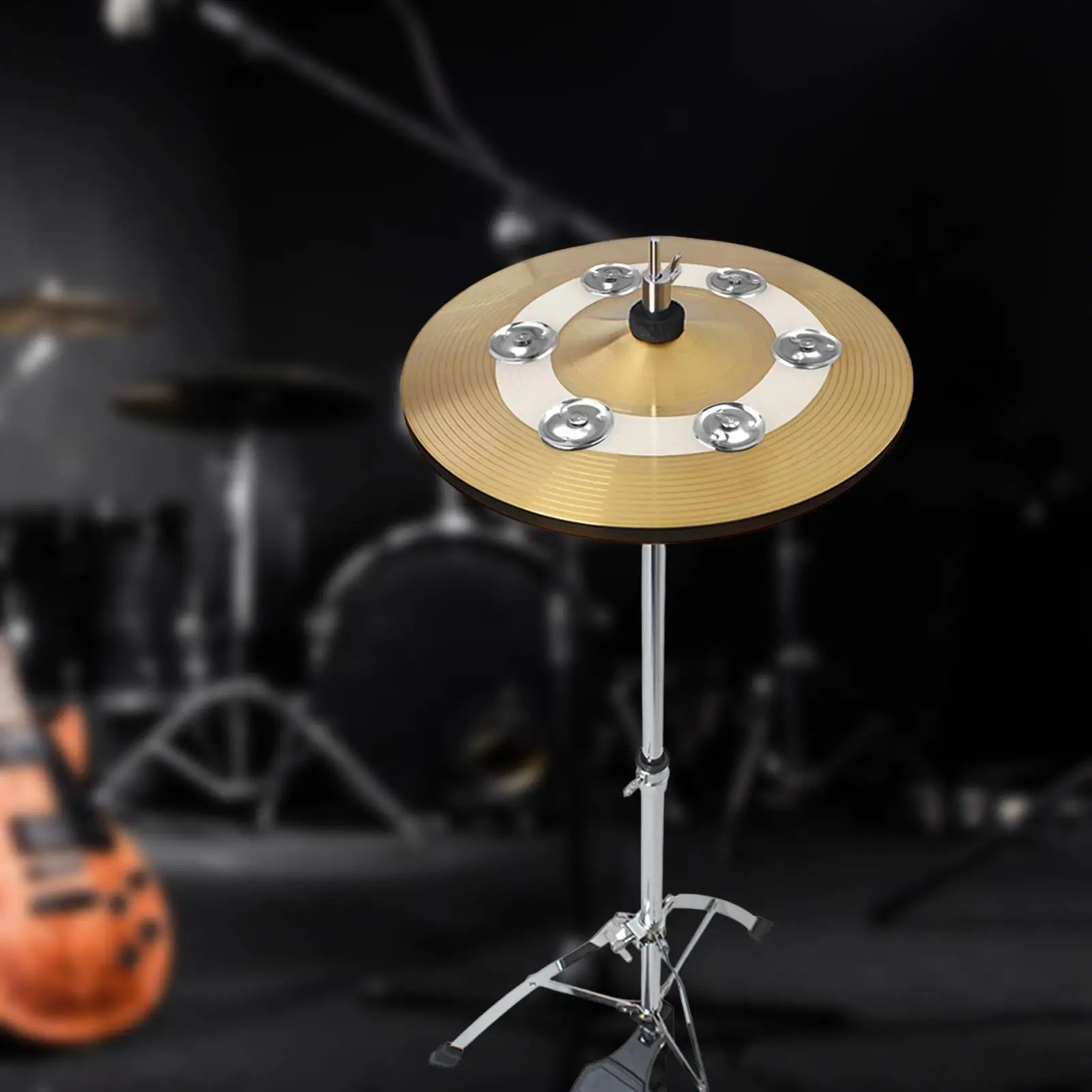 Drum Set Tambourine with Single Row Accessory Professional Drum Cymbals Hihat Tambourine Jingle Jingle Effect Cymbal Tambourine