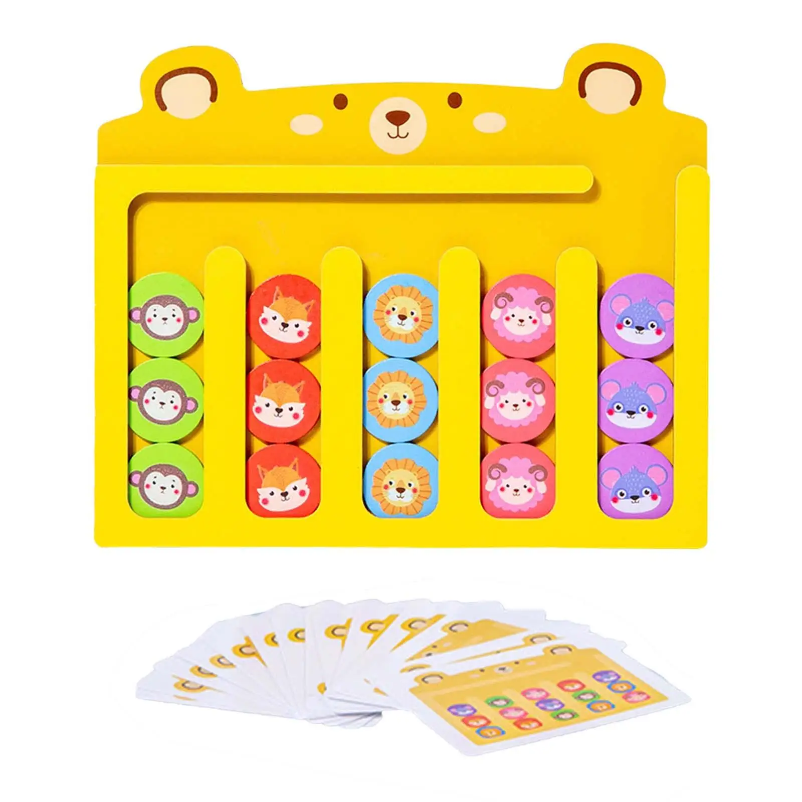 Slide Puzzle Color Shape Sliding Puzzle Toy, Color Matching Play, Shape and Color Matching Play