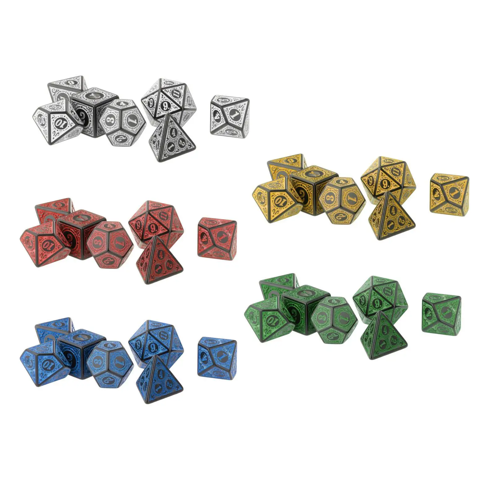 7 PCS Multi-Faceted Number Acrylic Dice Party Family DIY Games Engraving Educational Toys Accessories