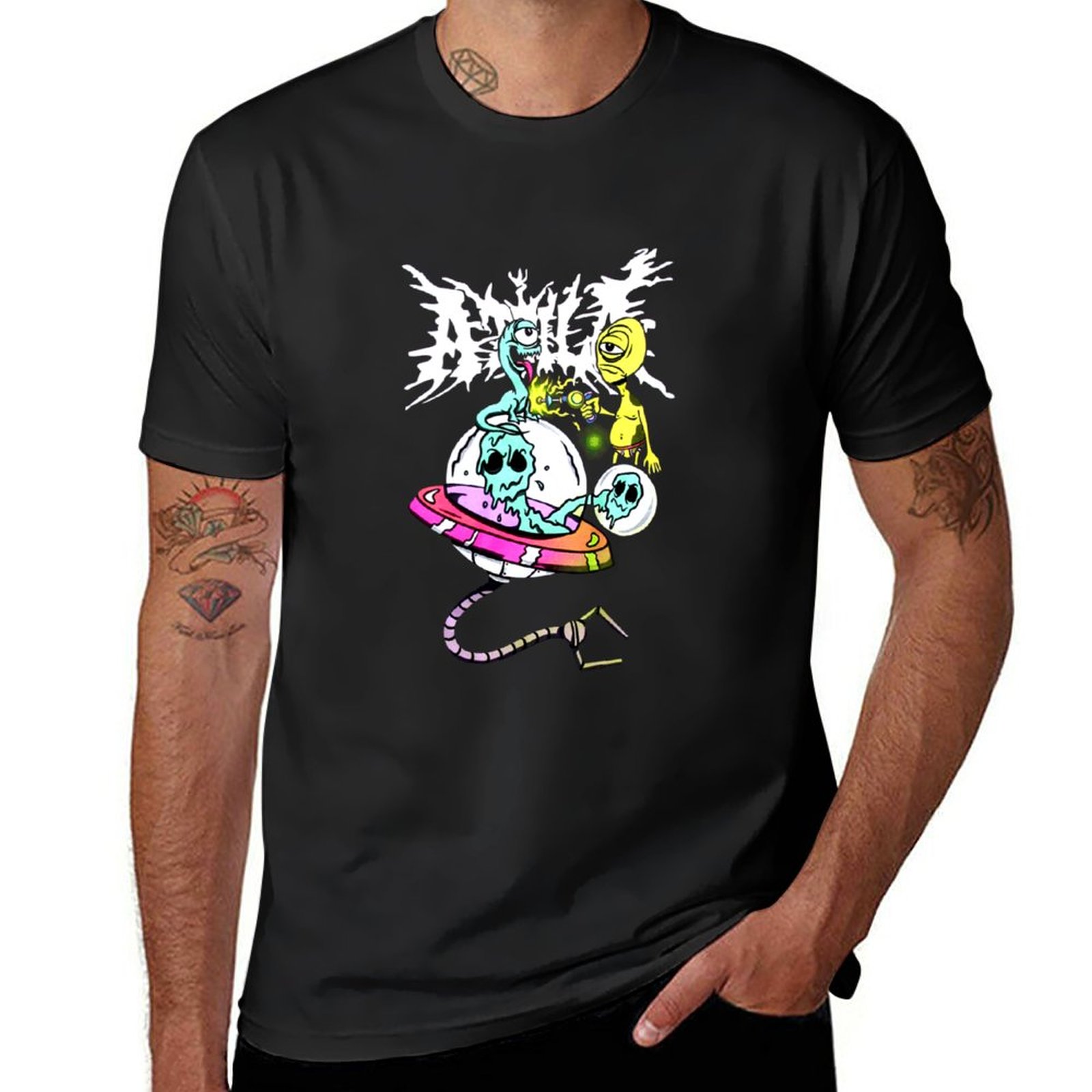 Новинка, летняя футболка Attila-UFO-T-Shirt-4500.png, топы, одежда из аниме,  мужские футболки с графическим рисунком, большие и высокие | AliExpress