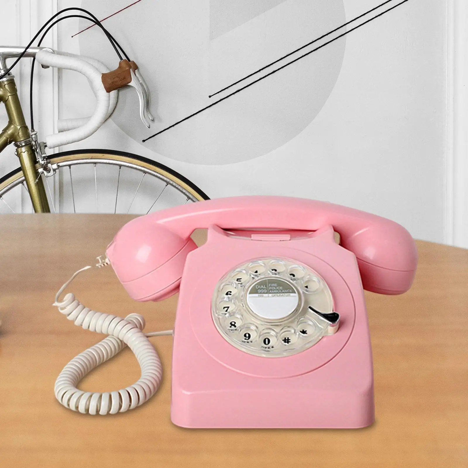 Retro Landline Telephone Vintage Rotary Phone Large Numeric Keypad 1960`Style Old Fashion Retro Phone for Living Room Decor