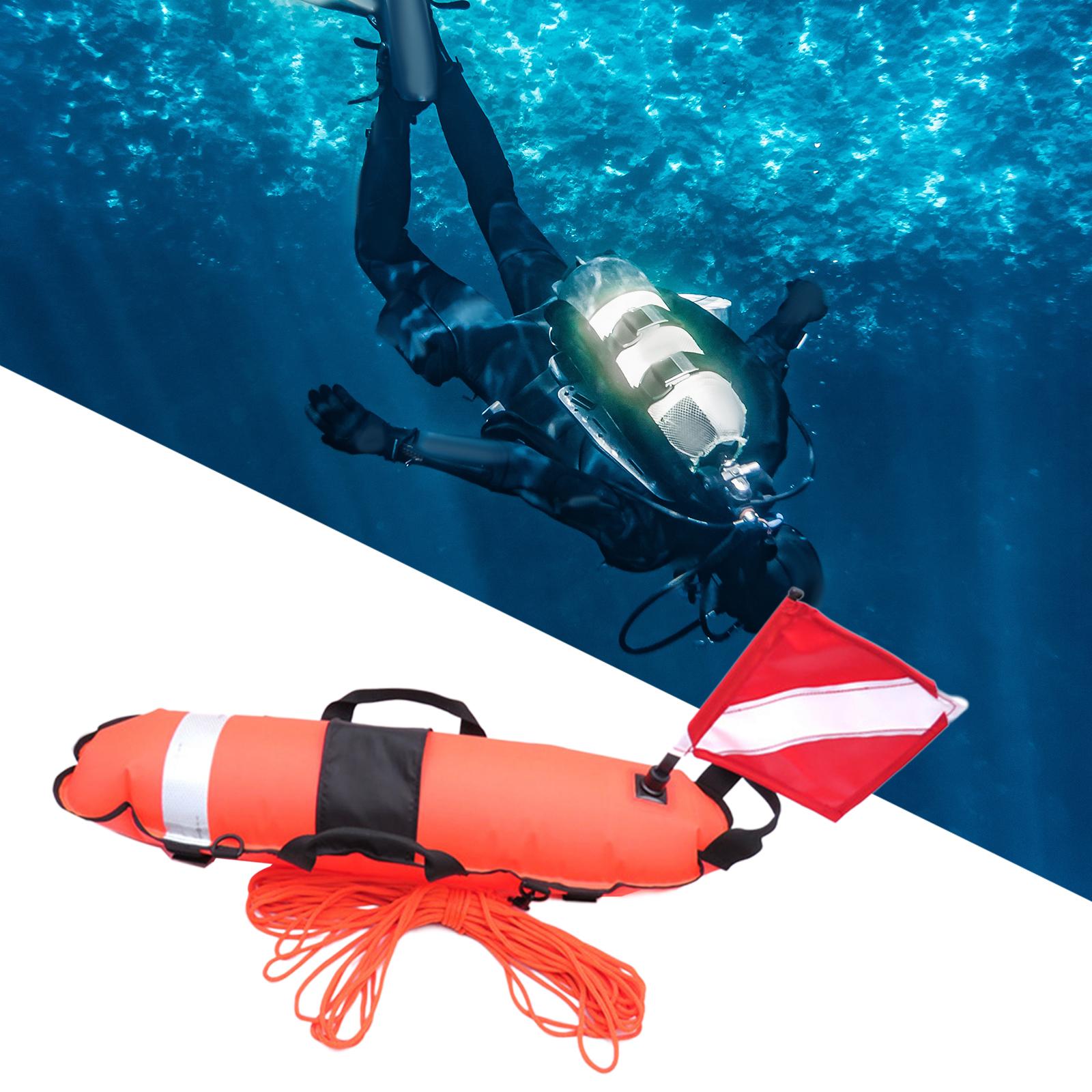 Freediving Buoy Float with Ropes Inflatable Training Buoy for Snorkeling