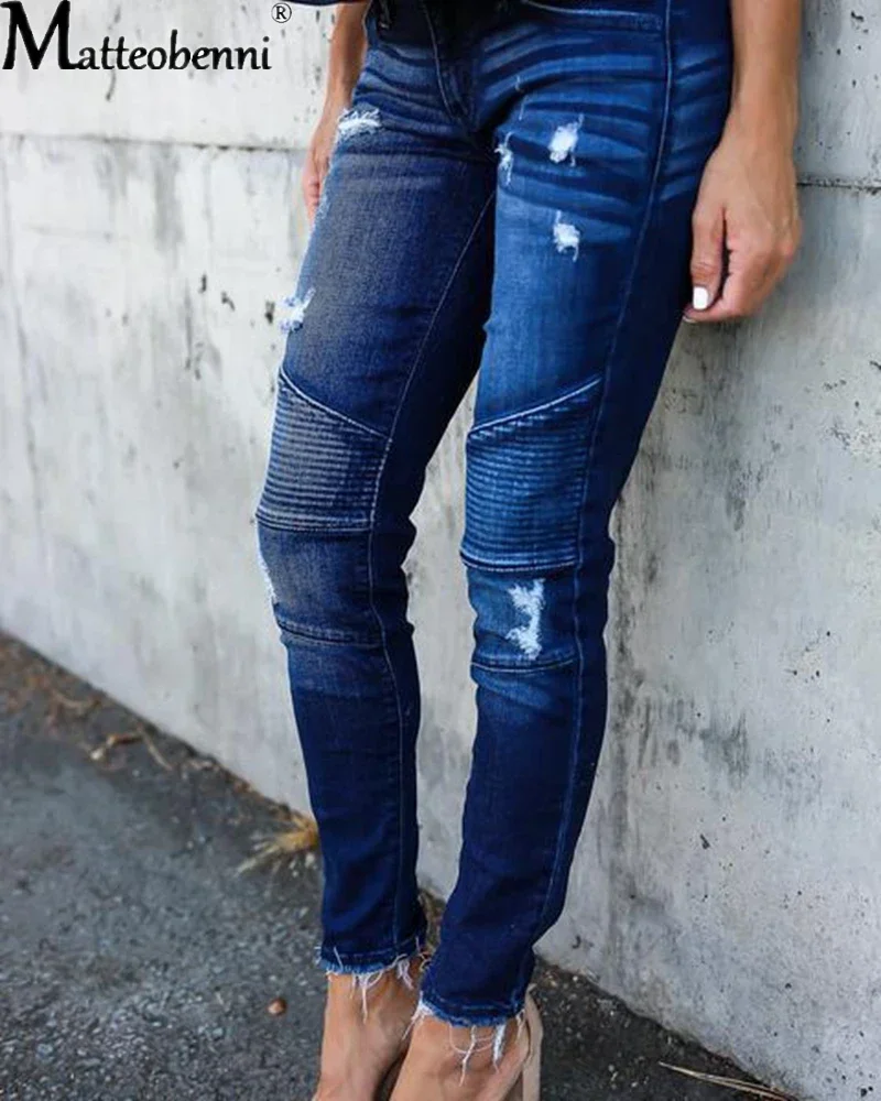 Title 11, Nuovi jeans skinny a vita media pantaloni in de...