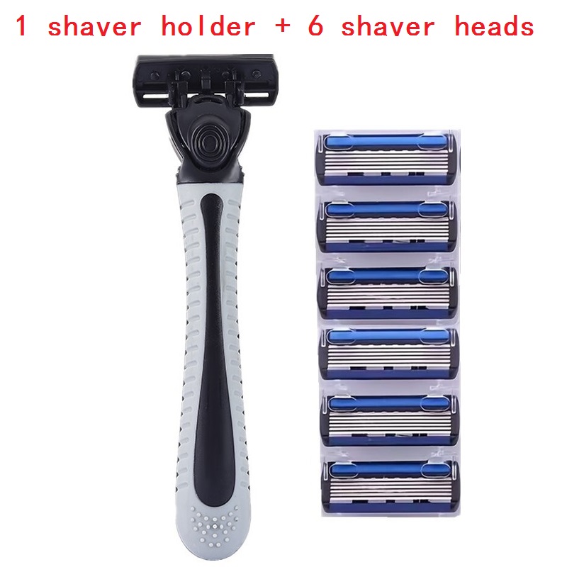 Best of (1 Shaver Holder+ 6 Replacement Heads) 6-Layers Blade Manual Shaver Safety Razor For Men Barber Shaving Tool Body Hair Removal Reviews & Tips