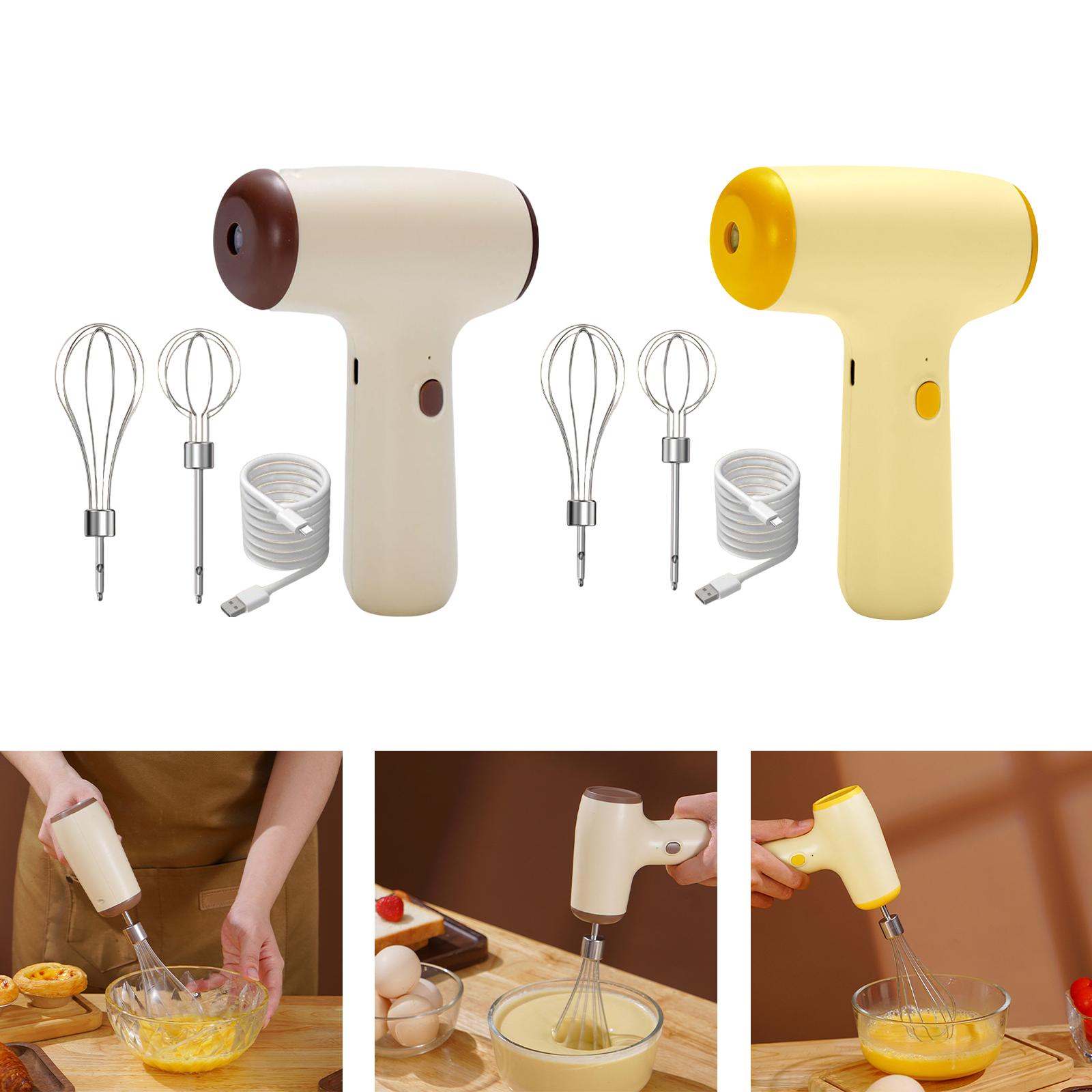 Electric Mixer Portable Food Mixers Handheld Blender 2 Mixing Head Rechargeable Whisks Dough Stirrer Egg Beater Home Appliance