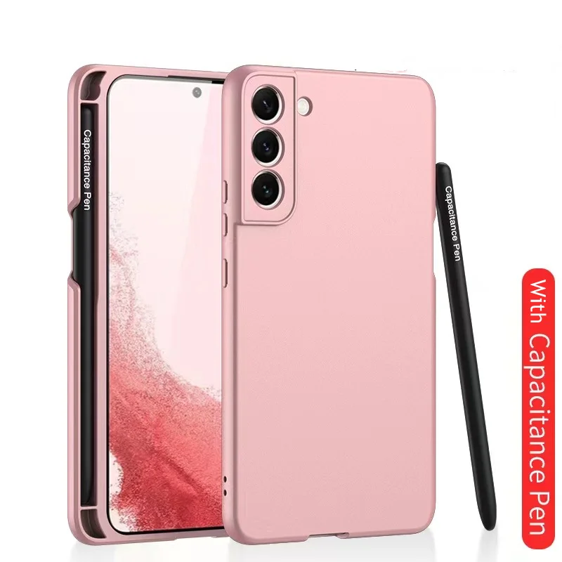 Pen With Case for Samsung Galaxy S22 Plus 5G Pen Slot Holder Cover Ultra Thin Matte Soft Shockproof Case With Stylus Pen kawaii phone case samsung