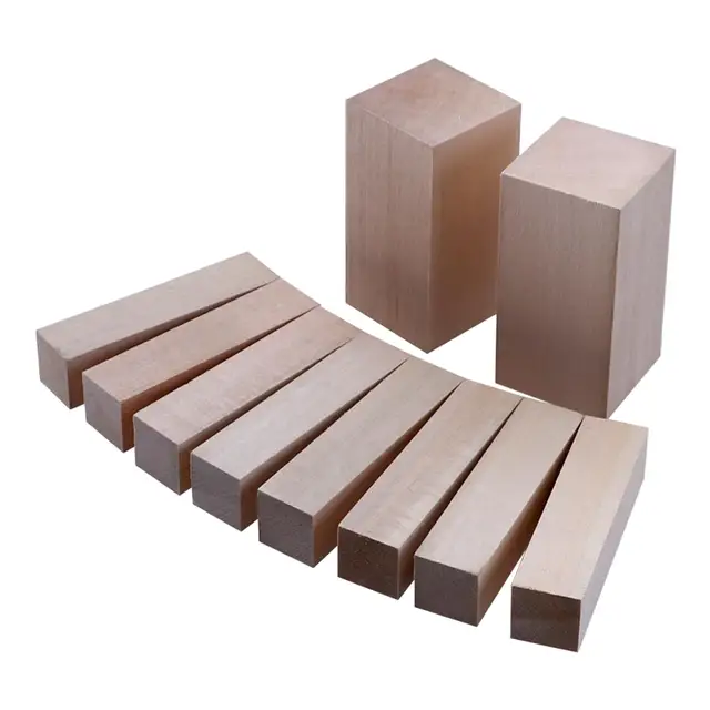 10Pcs Wood Carving Block Premium Natural Soft Basswood Square wooden bar  Balsa Wood Sticks Strips Hobby Kit for Adults Kids - AliExpress