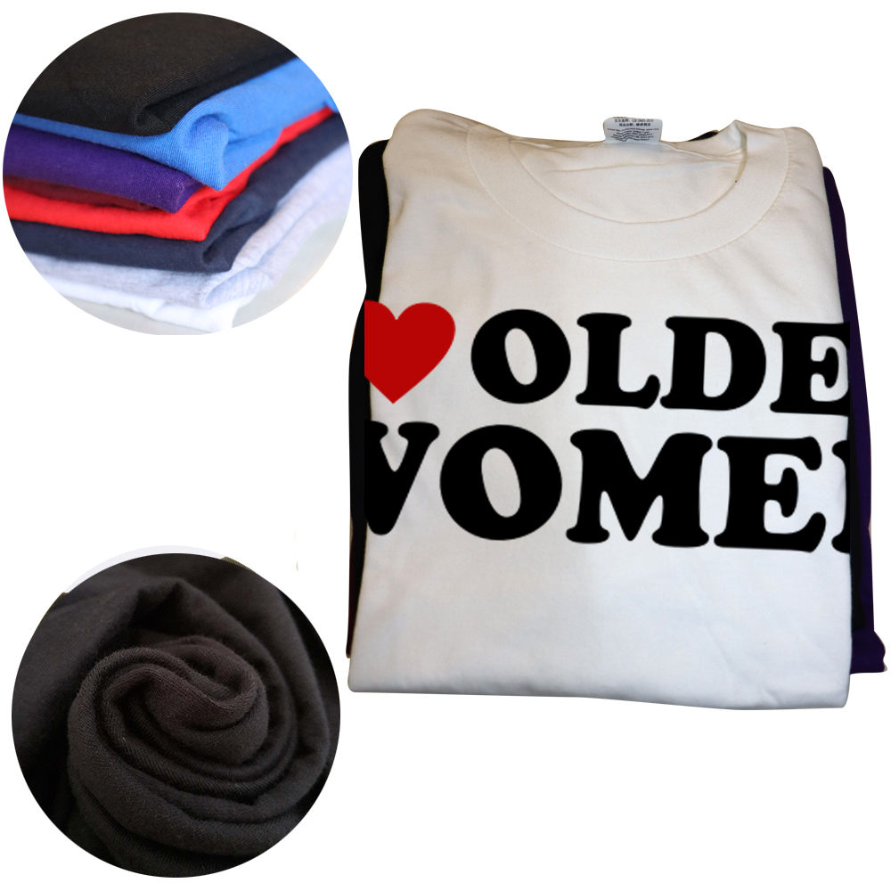 Ich mag ältere Frauen Herz heiße Mütter T-Shirts Rundhals ausschnitt Kurzarm Mode T-Shirt Kleidung lässig Basic T-Shirts – Detail 4