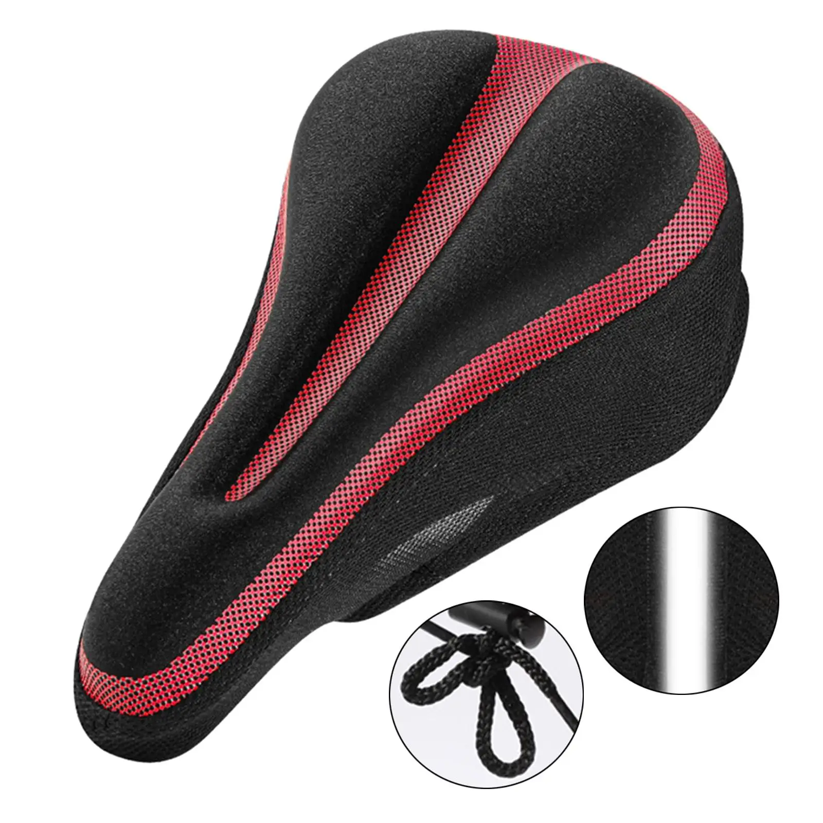 Seat Silicone Relieves The Driving Pressure,  Saddle Pad with Reflective Stripes  Seats Comfort for Mountain Bike