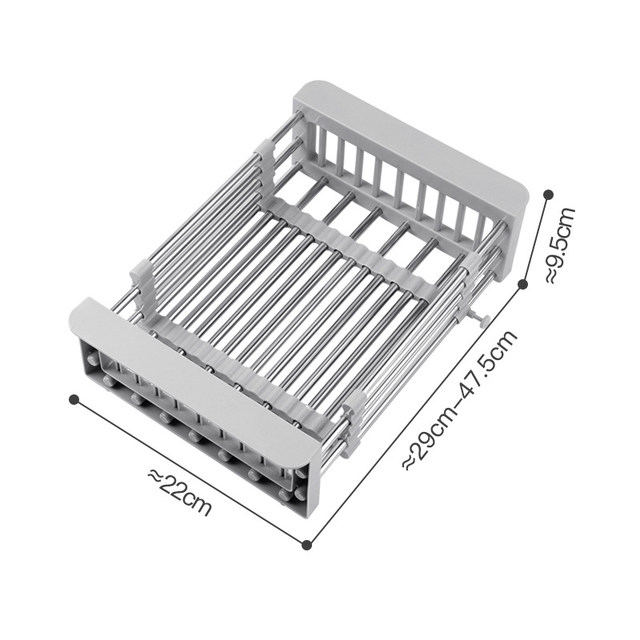 Regolabile 29-48cm lavello da cucina scaffale di stoccaggio