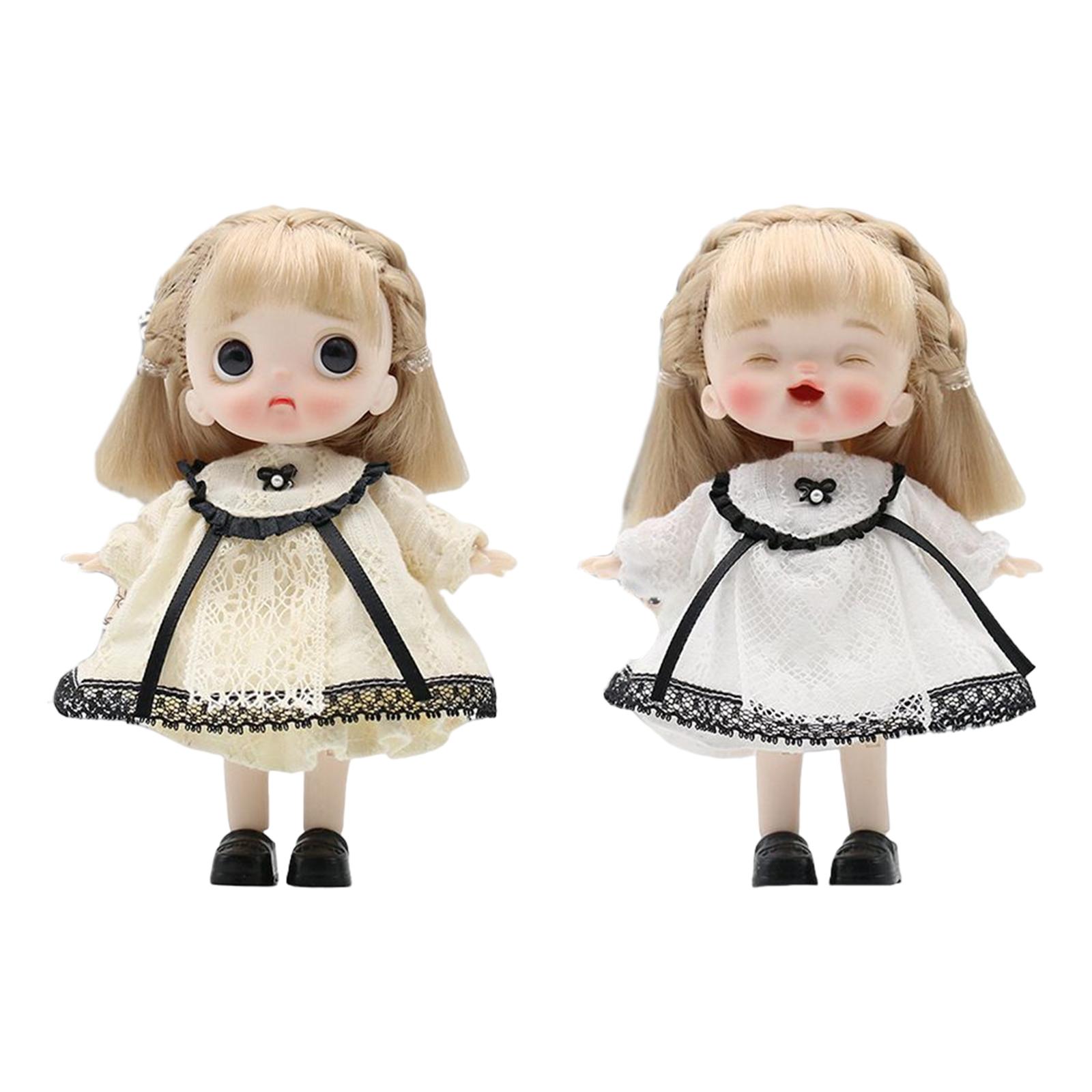 Mini Ball Jointed Baby Doll Dress up Accessories Bendable 14cm Kids Girls Toys makeup Doll for Birthday Graduation Gifts