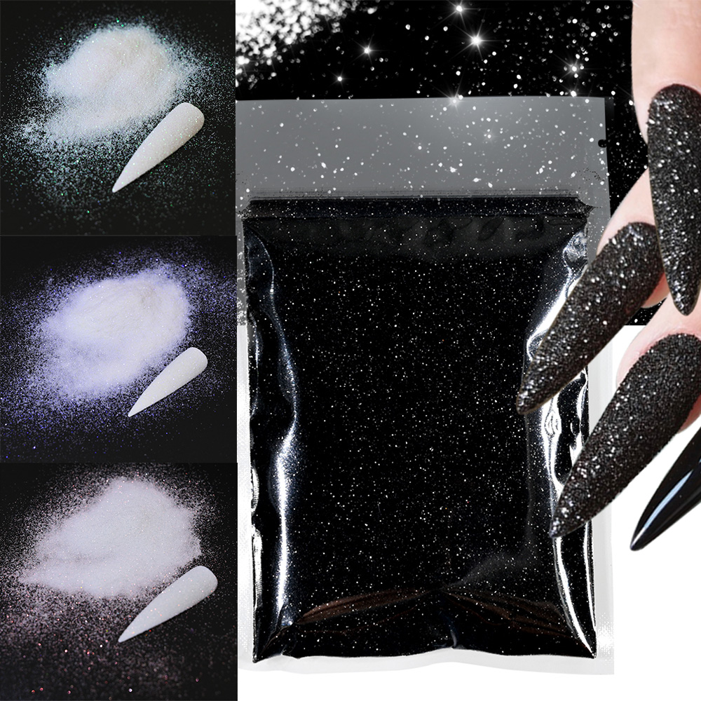 Best of 50g / bag Shiny Candy Coat Effect Nail Glitter Sparkly Sugar Powder Chrome Pigment Black White Dipping Powder Dust Tips Decoration Reviews & Tips