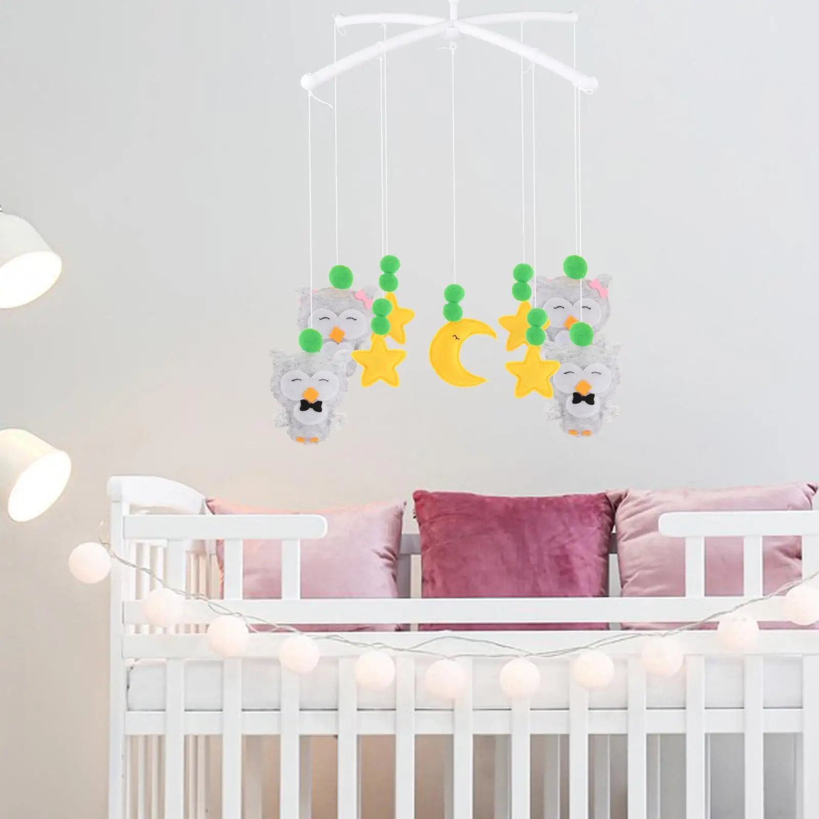 Crib Hanging Toys Hanging Unisex Photography Props Activity Toys Bed Bell Felt Crib Mobile for Nursery Crib Pram Party