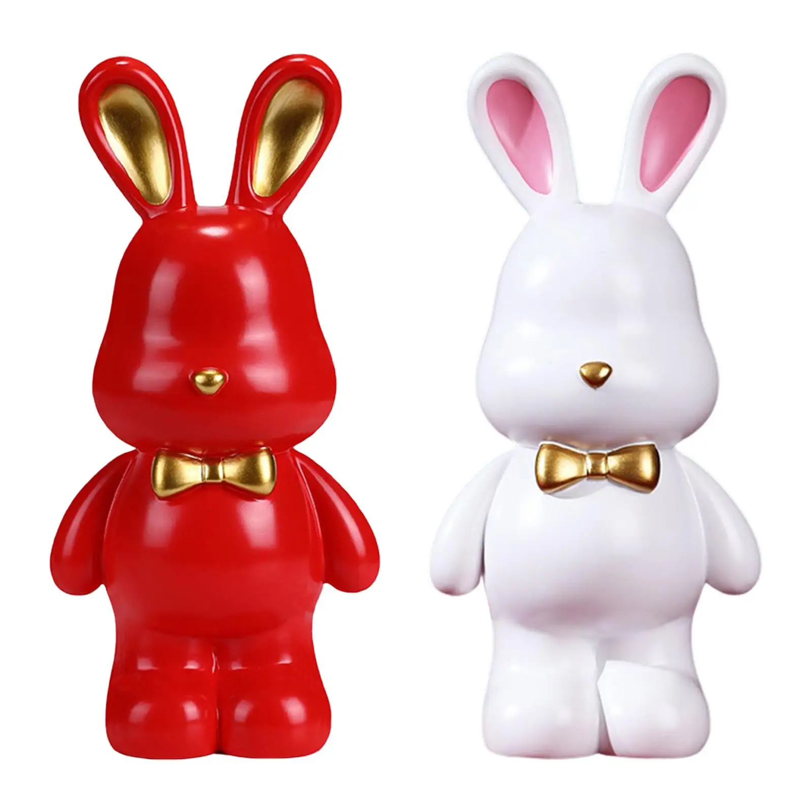 Money Statue Saving Box Storage Container Case Easter Rabbit Piggy Bank for