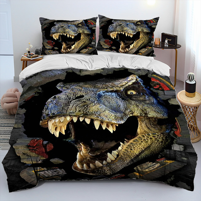 Dinossauro crianças jogo de cama cenário animal moda 3d duvet cover  conjunto consolador roupa gêmeo rainha rei único tamanho dropshipping -  AliExpress