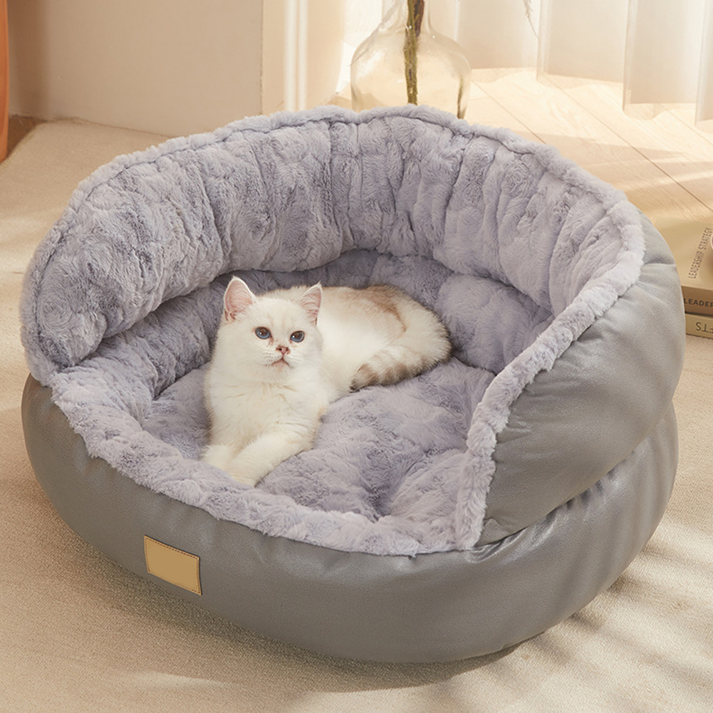 Title 7, Soft Plush Pet Bed Round Cat Bed Mat Pet Mattre...