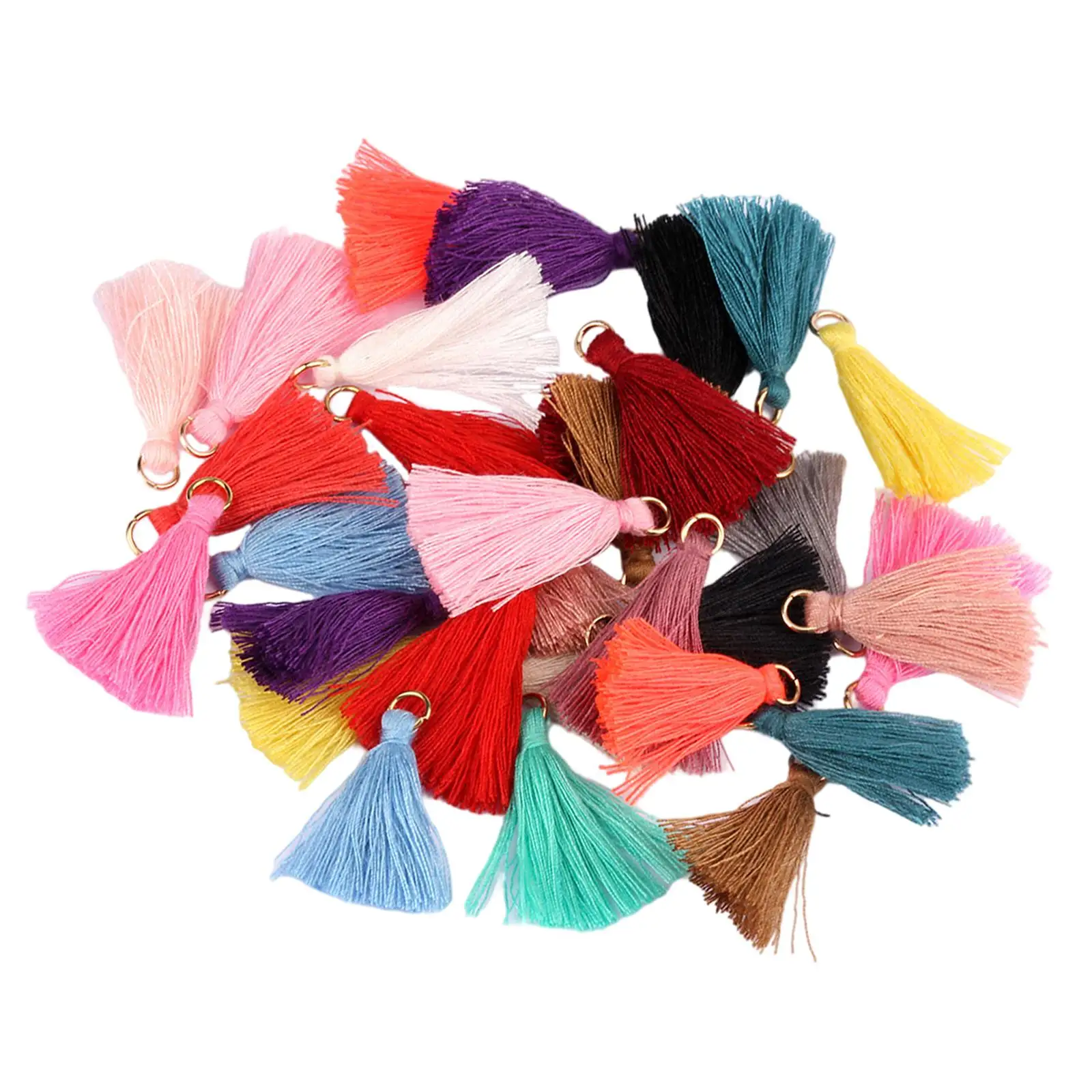 100Pcs Color Mini Tssel Fringe Pendnt DIY Prty Hnging Ring Cords Tssel Trim Grments Curtins Jewelry Decor Tssels Lce