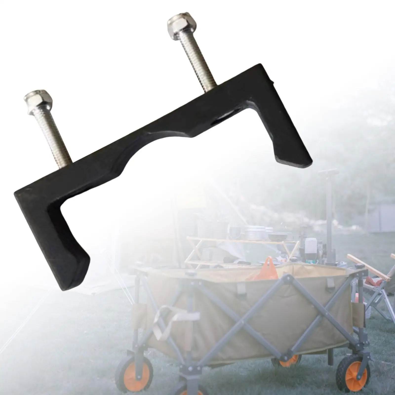 Utility Wagon Cart Pull Push Handle Fixed Buckle Compact for Camping Outdoor