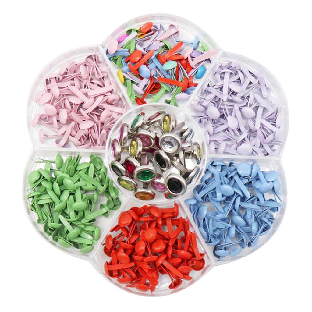 6-12MM Vivid Color Mini Paper Fasteners Heart Flowers Shape Metal Iron Brads Scrapbooking Brads Embellishments DIY Card Making