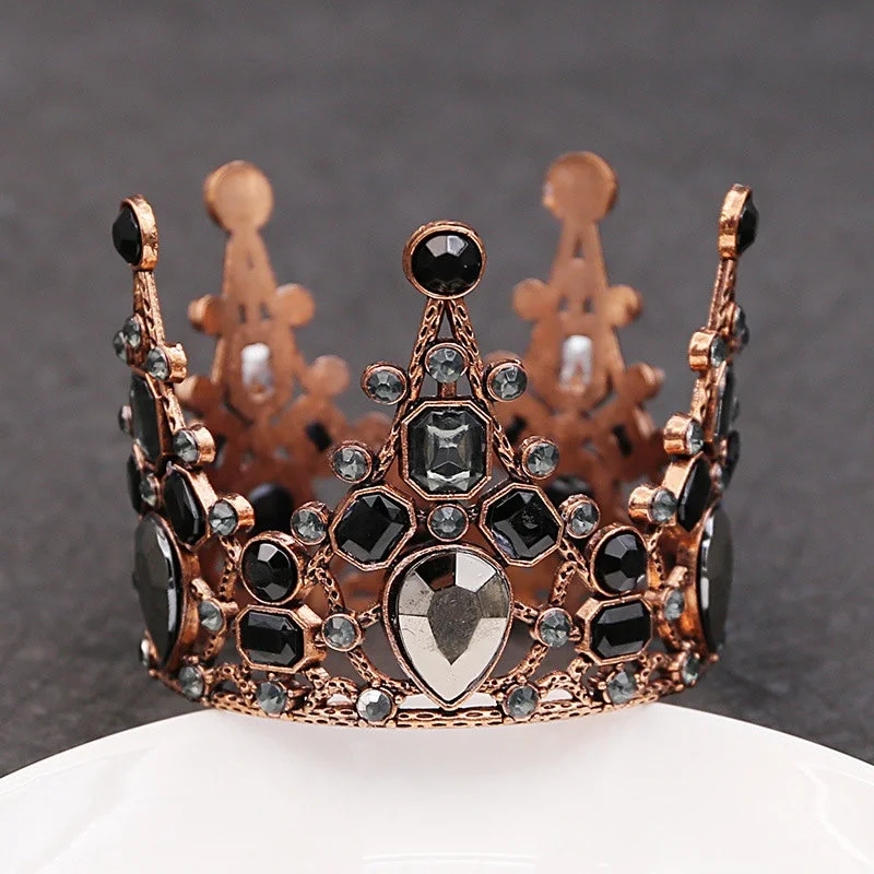 1PC Braut Hochzeit Tiaras Kristall Kleine Krone Geburtstag Kuchen Backen Dekorative Kopf Schmuck kinder Kleine Haar Zubehör – Detail 1