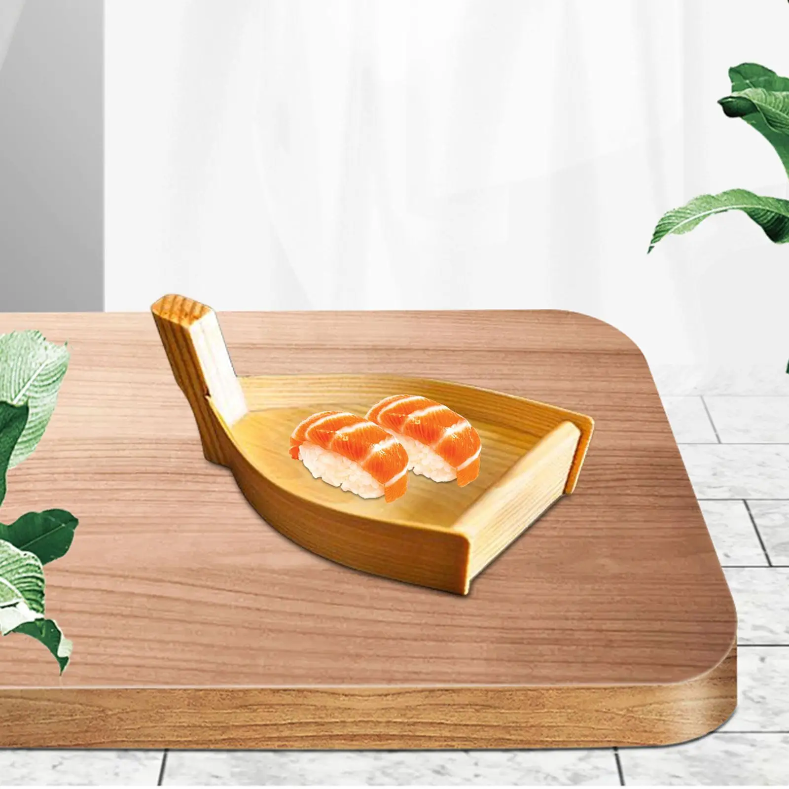 Wooden Sushi Boats Tray Serving Platter Creative Tool Tableware Handmade Dish for Party Japanese Cuisine Fish Christmas