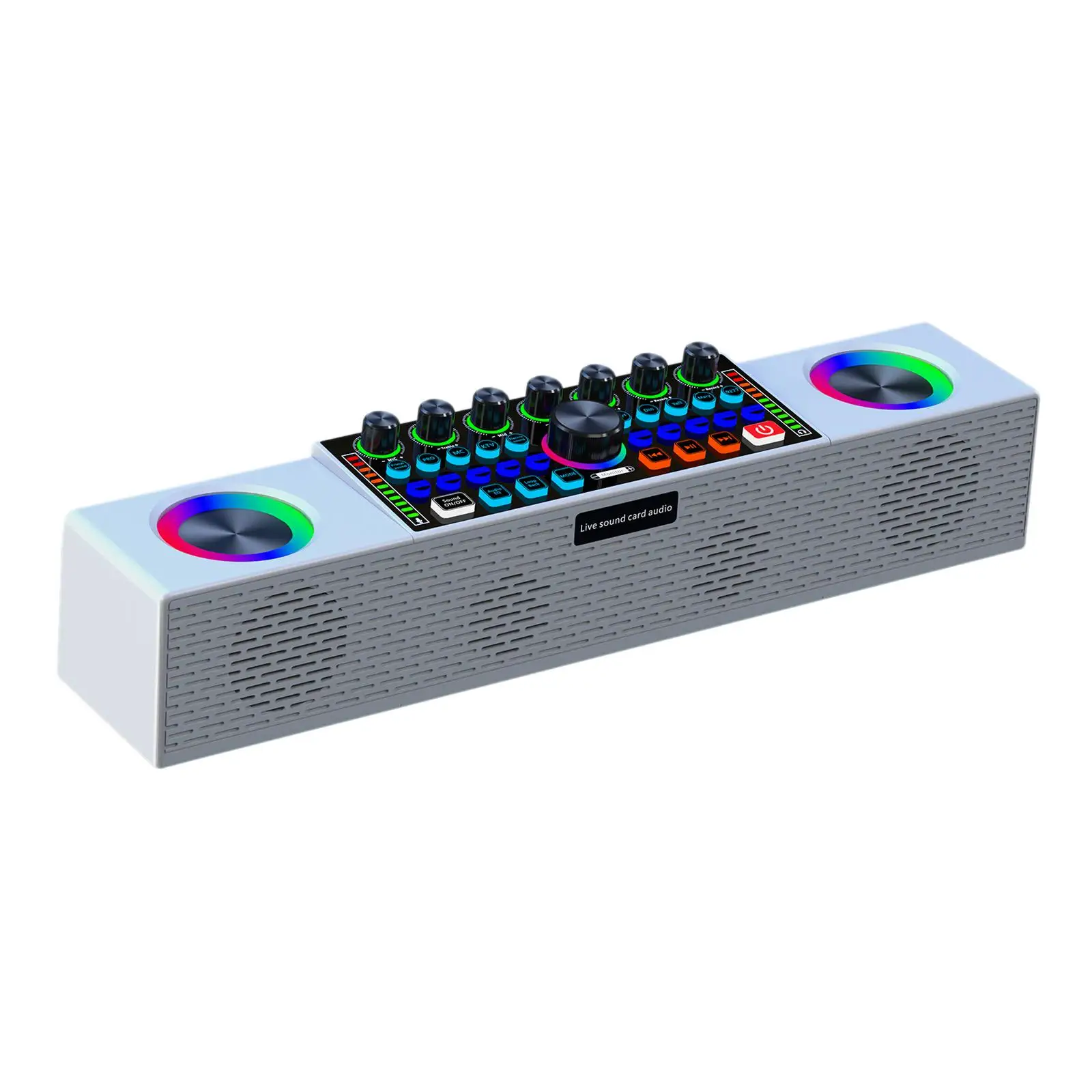 Live Sound Card Radio with DJ Mixer Effects External Audio Mixer for Music Singing Record Gaming Live Streaming Phone Computer