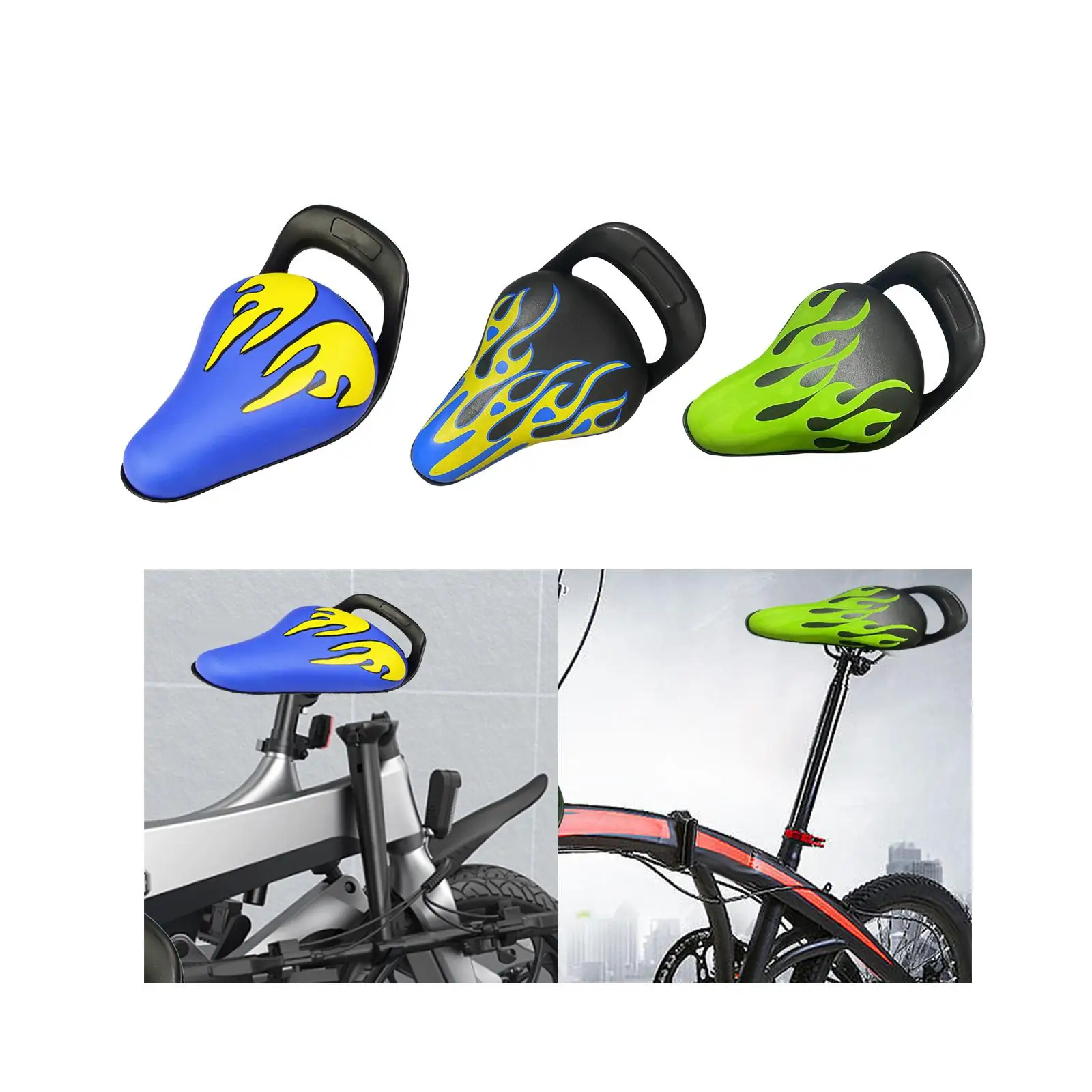 Kids Bike Saddle Replacement with Handle Safety Bike Replacement Saddle for Boys and Girls Bicycle Most Kid Bicycles