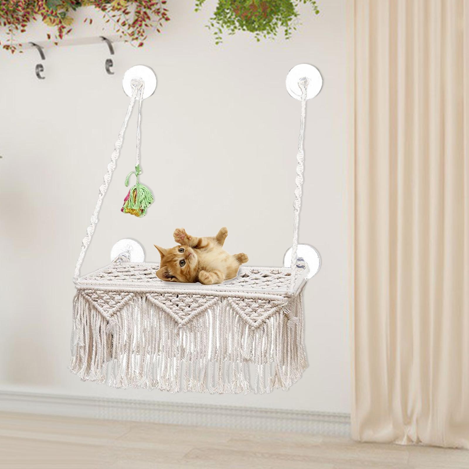 Title 4, Macrame Cat Hammock Saving Boho Sem Tapete Cama...