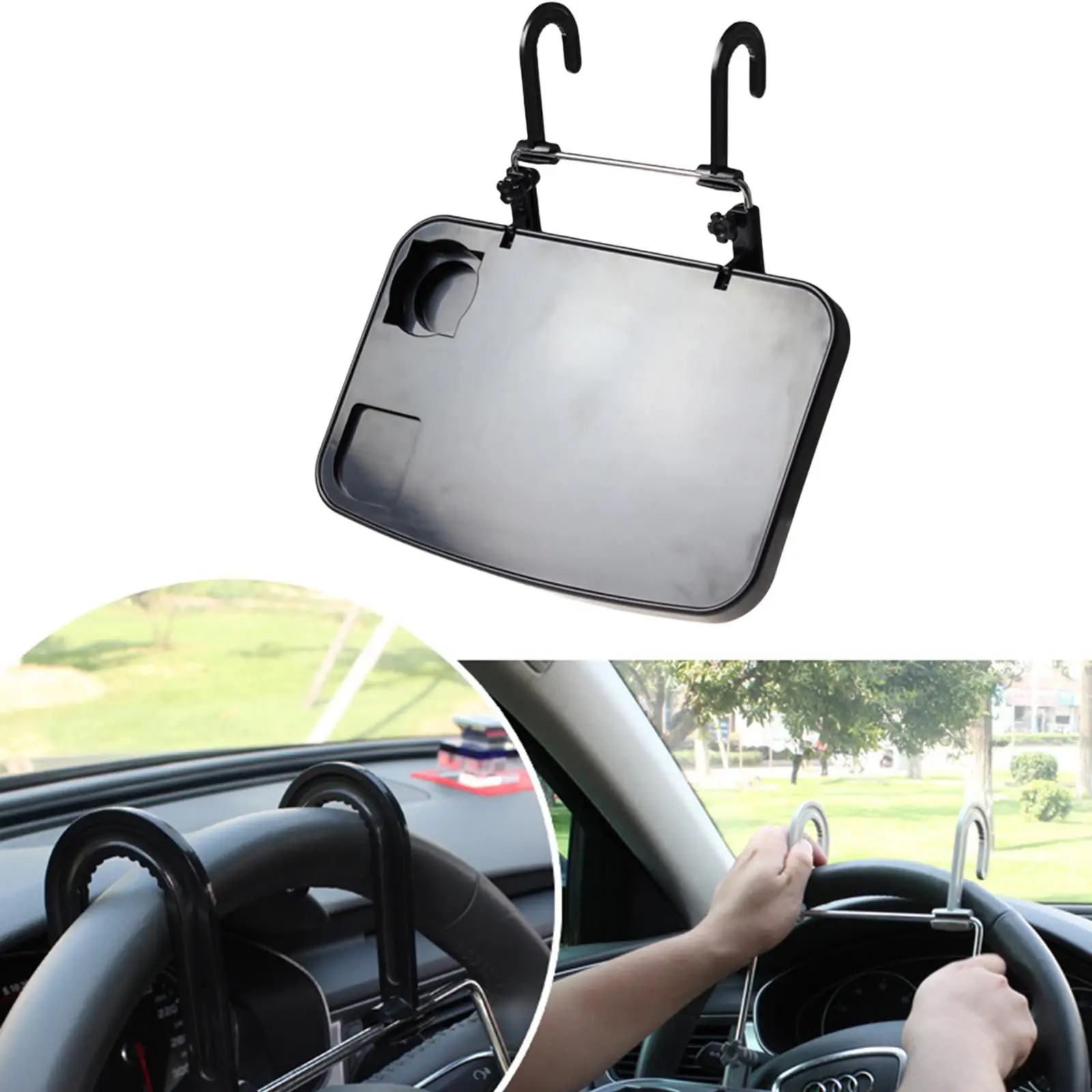 Car Computer Rack Tray, Table  Hanging Car Steering Wheel Portable Foldable Laptop  for Kids Driver PC Notebook Vehicles