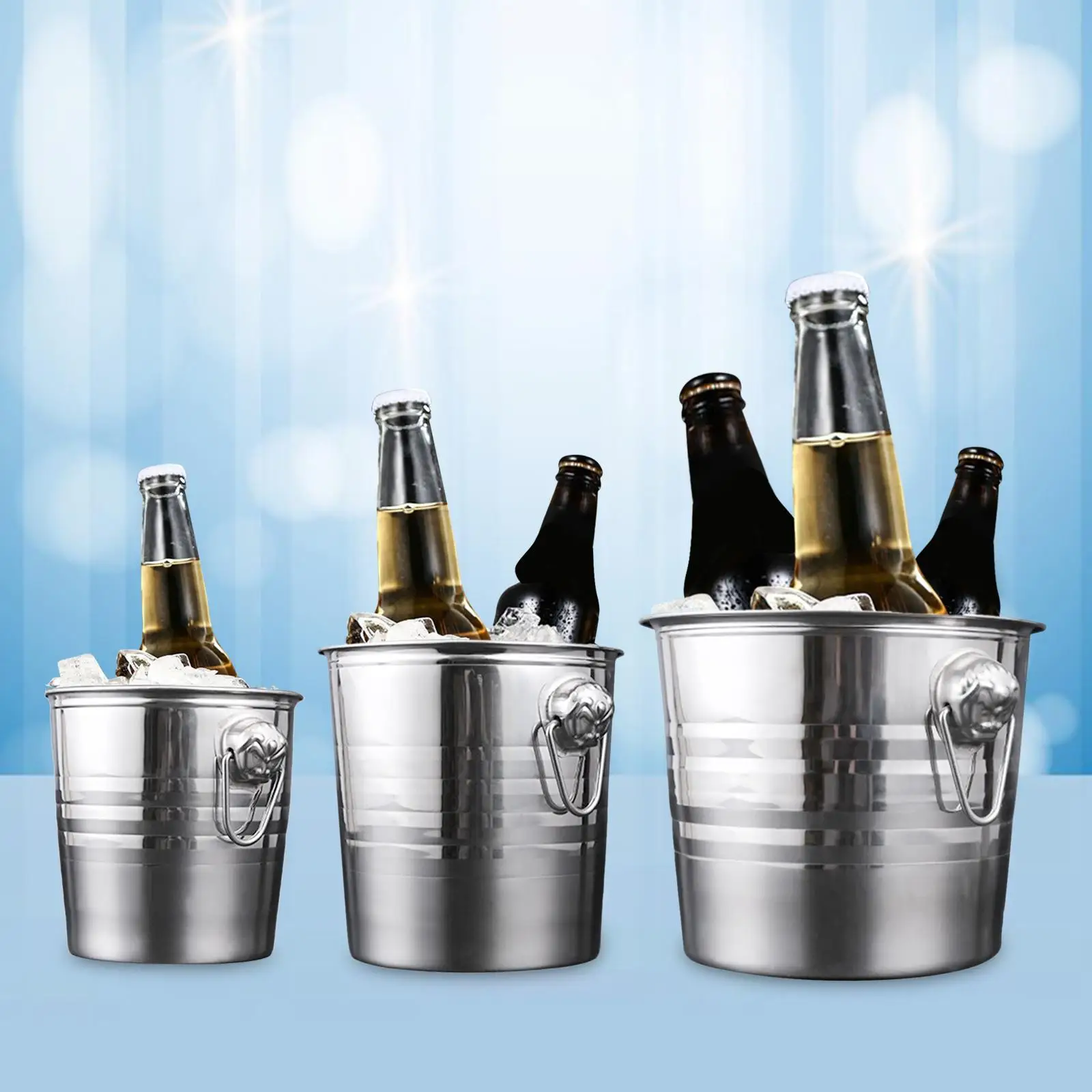 Ice Bucket Double Walled Thickened Ice Bin for Bottle Chilling Beers Home Bar
