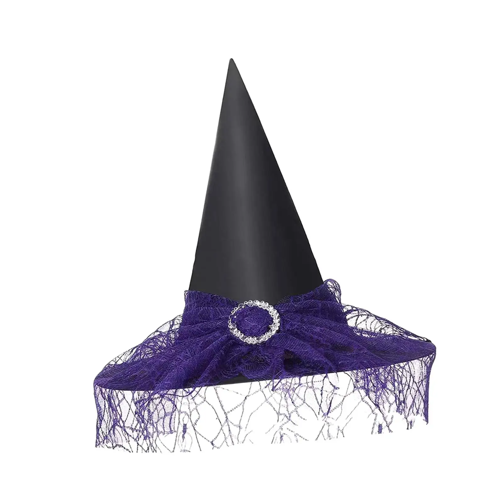 Halloween Witch Hat Cap for Decoration Adult Black Wide Brim Costume Accessories for Masquerade Party Carnival Halloween Cosplay