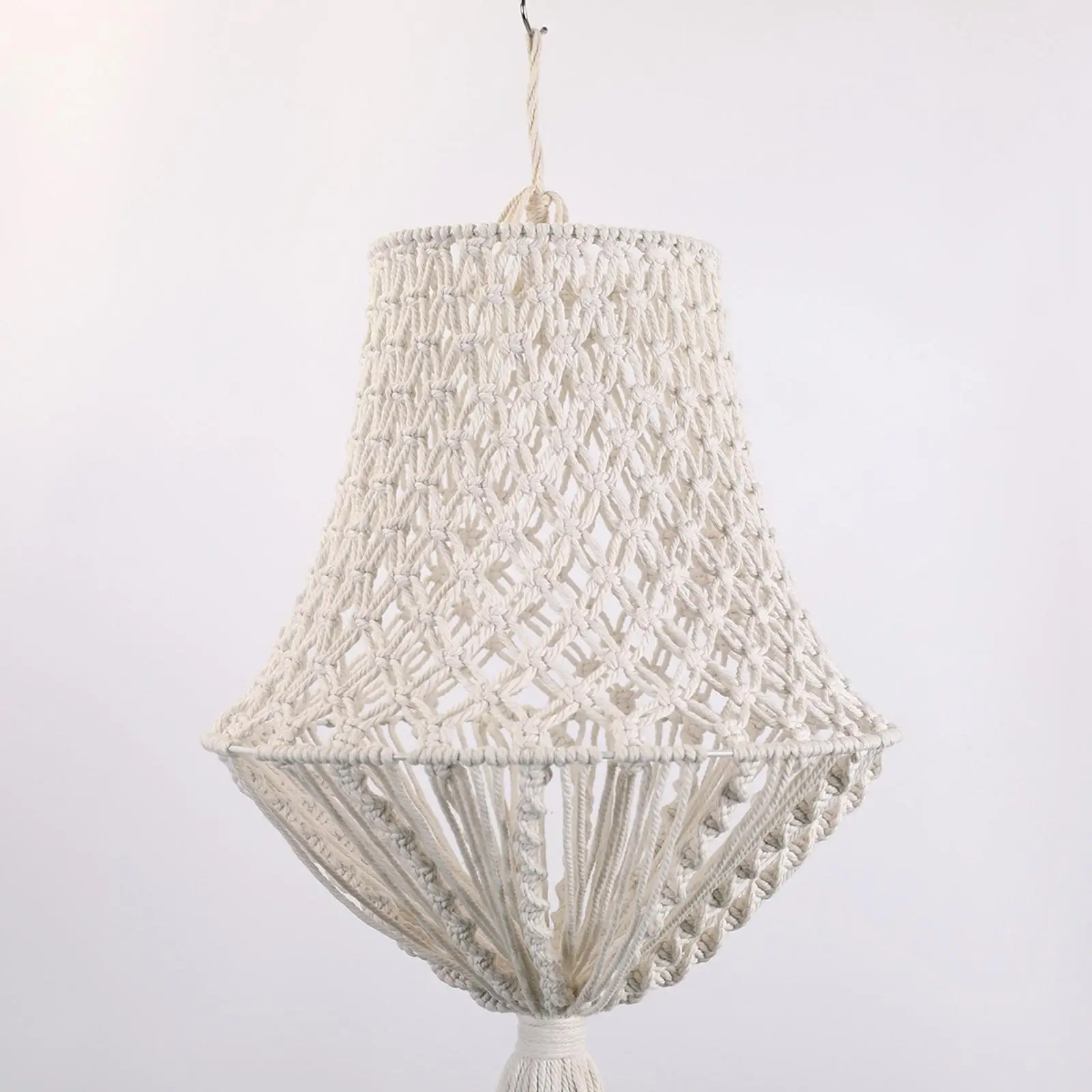 Macrame Lamp Shade Woven Light Shade Fitting Hanging Pendant Light Cover Chandelier Lampshade for Living Room Home Decorative