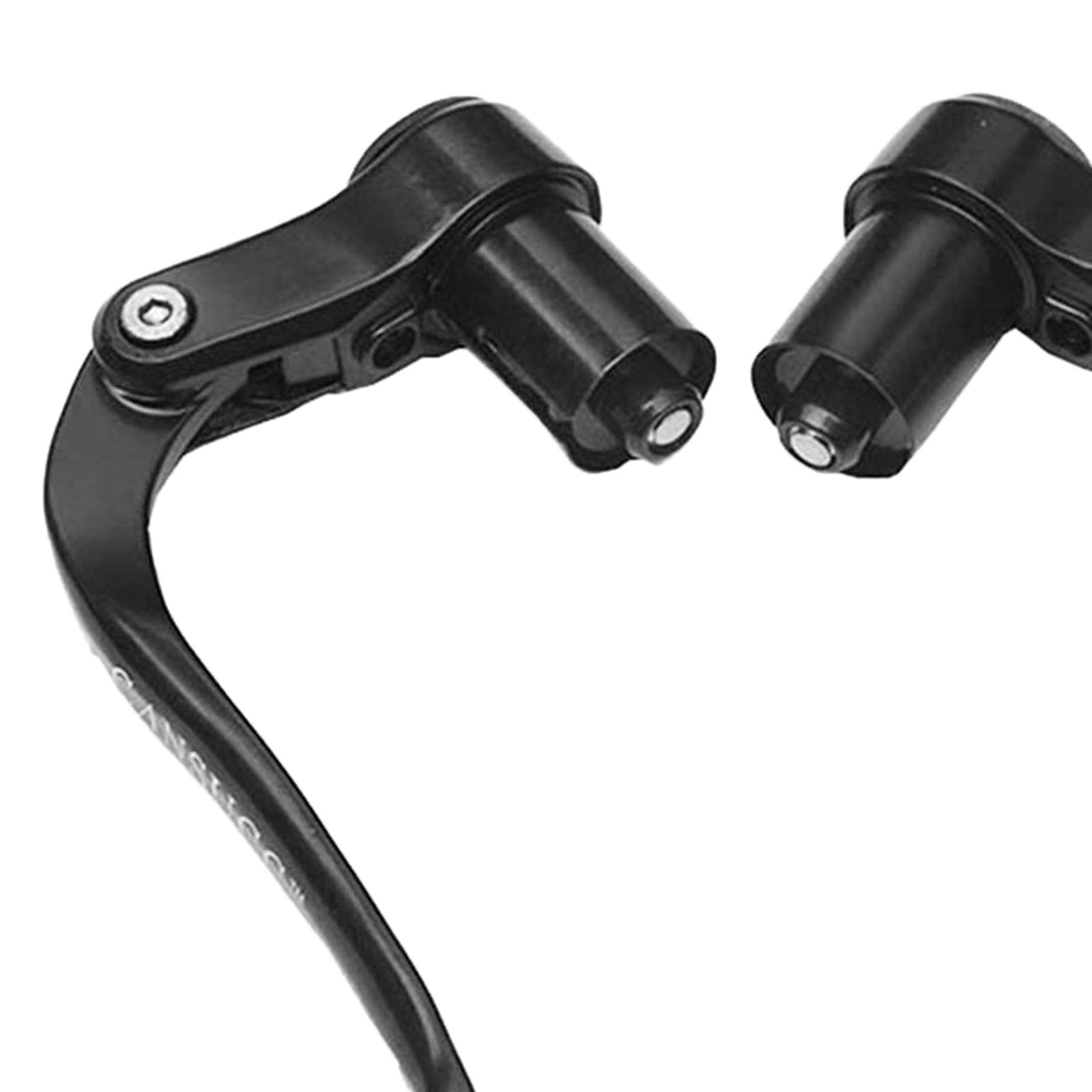 2 Pieces Bicycle Brake Levers Bar End Mountain Road Aero Bar Triathlon Black