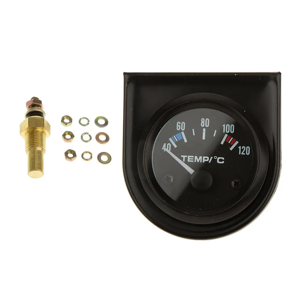 2` 52mm Digital LED Electronic Water Temp Temperature Gauge Black Car Accessories