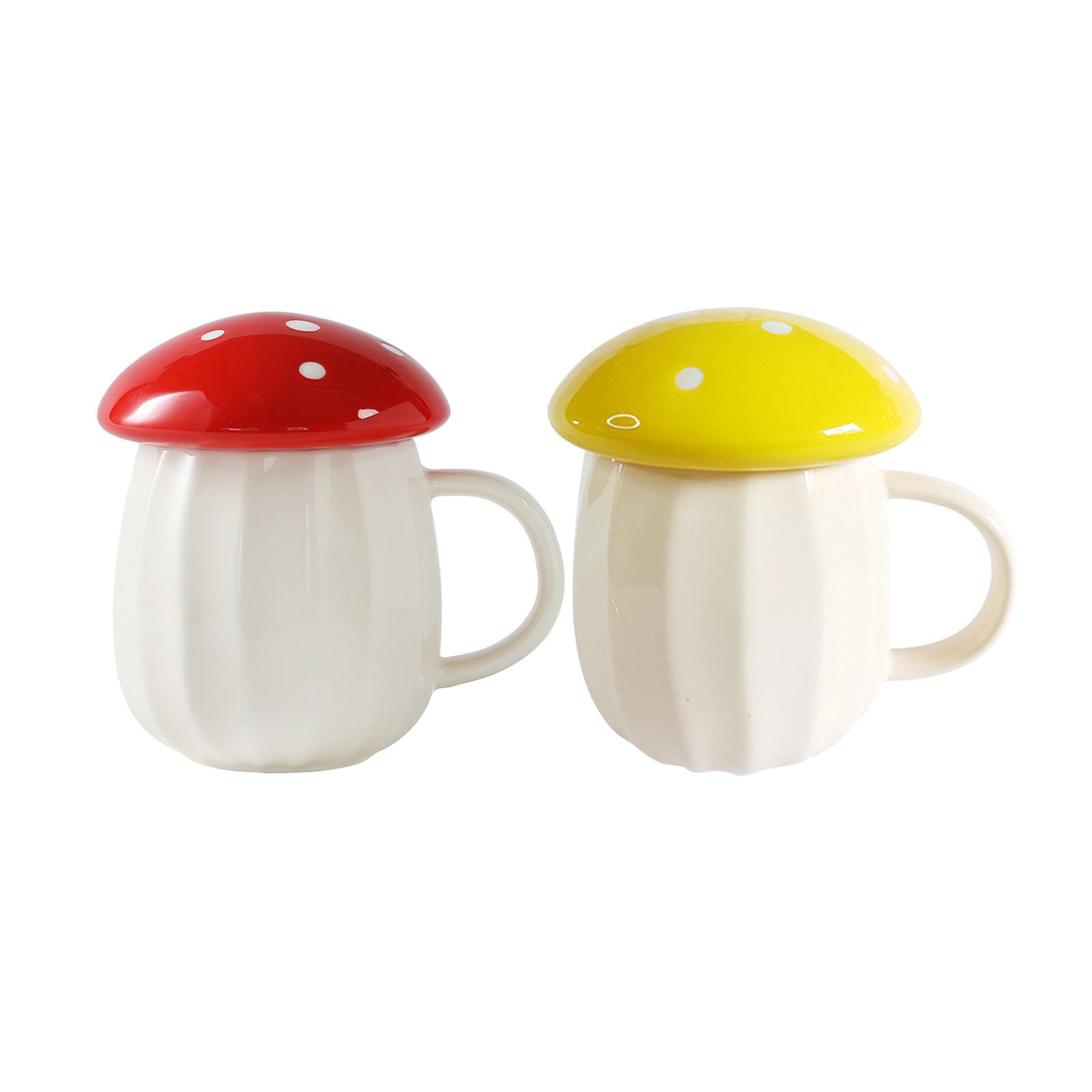 Cute Mushroom Cup Mug Gift Water Bottle Ceramic Cup Thickened Handle Drinkware for Tea Milk Orange Juice Office Household